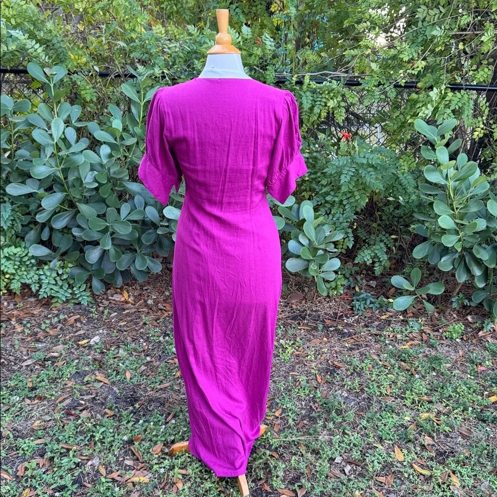 Free People Magenta Tie-Front Maxi Dress